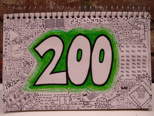 The number 200 illustrated 100 different ways (numeral, computations, geometrics, representations)